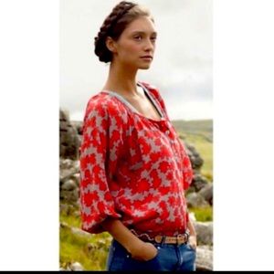 4/$20Anthropologie Bayla Jane 100% silk leaves top